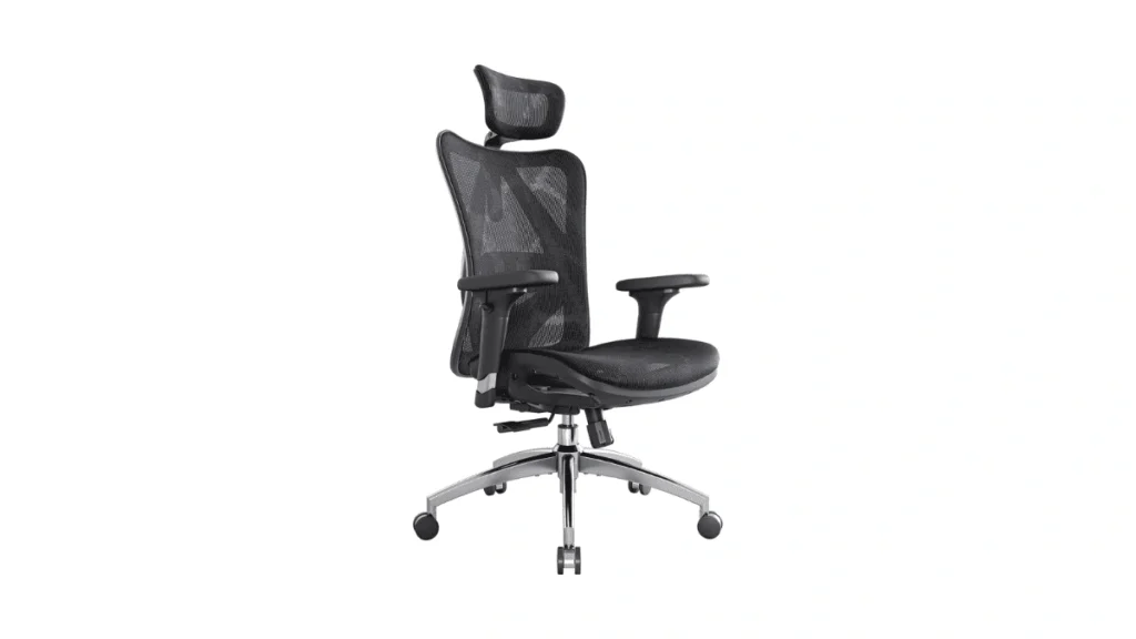 sihoo m57 ergonomic mesh office chair, high back home desk chair with 3d armrests, lumbar support and adjustable headrest, comfortable computer chair, big & tall office chair hold 330 lbs black